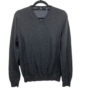 Calvin Klein CK Men’s Sz Med Gray Extra Fine Merino Wool Pull Over Crew Sweater